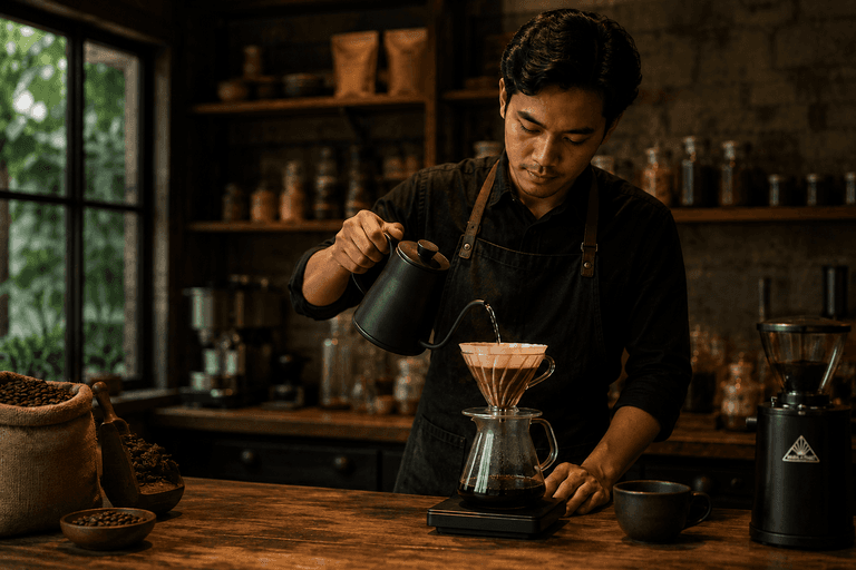 Interior kafe Kopi Nusantara