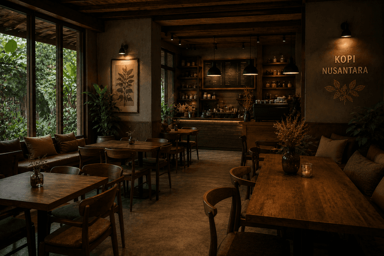 Suasana kafe Kopi Nusantara